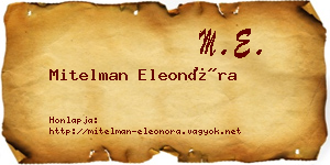 Mitelman Eleonóra névjegykártya